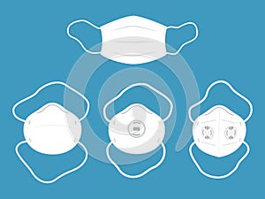 Vector illustration of collection Medical mask or Protective mask