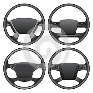 Vector illustration collection pattern of truck steering wheels