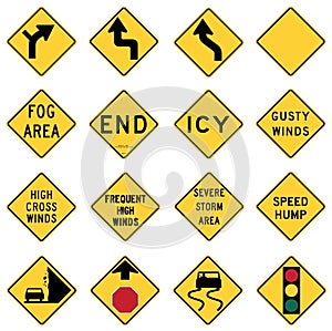 Traffic Warning Signs in the United States photo