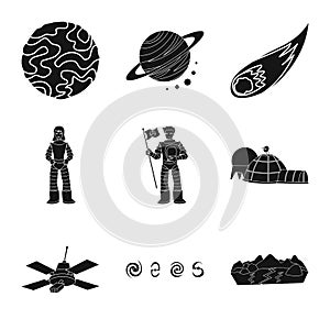 Vector illustration of colonization  and sky icon. Collection of colonization  and galaxy  stock symbol for web.