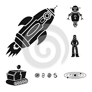 Vector illustration of colonization and sky sign. Set of colonization and galaxy stock symbol for web.