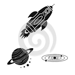 Vector illustration of colonization and sky sign. Set of colonization and galaxy stock symbol for web.
