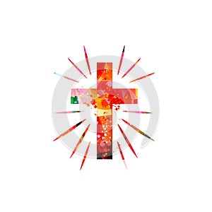 Vector illustration of colorful cross