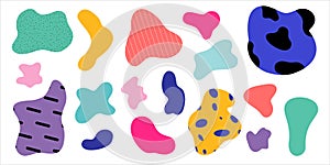 Vector illustration with colorful curved, doodle freeforms.