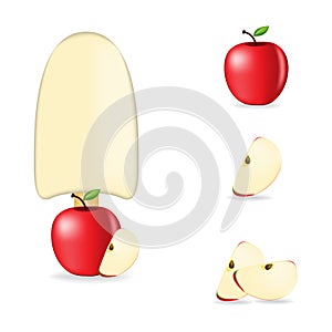 Vector illustration of colorful Fresh apple ice cream