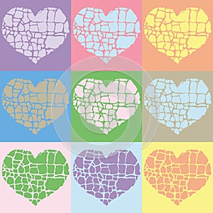 Vector illustration of colorful hearts