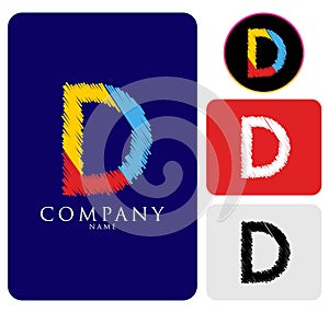 Vector illustration of colorful logo letter D Design Template