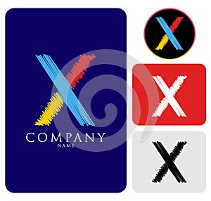 Vector illustration of colorful logo letter X Design Template