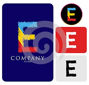 Vector illustration of colorful logo letter E Design Template