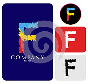 Vector illustration of colorful logo letter F Design Template