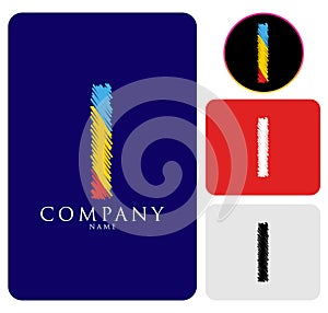 Vector illustration of colorful logo letter I Design Template