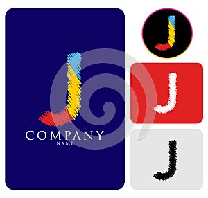 Vector illustration of colorful logo letter J Design Template