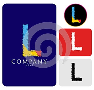 Vector illustration of colorful logo letter L Design Template
