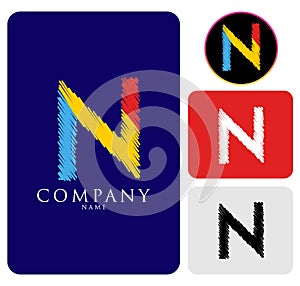 Vector illustration of colorful logo letter N Design Template