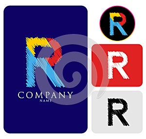 Vector illustration of colorful logo letter R Design Template