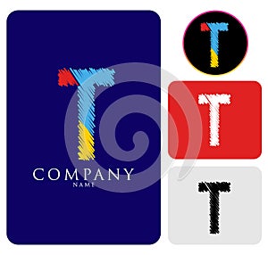 Vector illustration of colorful logo letter T Design Template