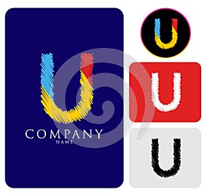 Vector illustration of colorful logo letter U Design Template