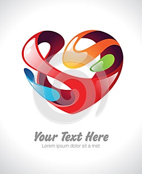 Vector illustration of a colorful stylized heart