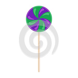 Vector illustration of colorful twisted lollipop candy