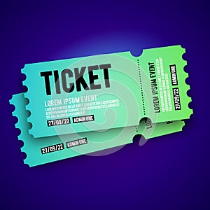 Vector illustration colorful VIP entry pass ticket stub design template for party, festival, concert photo