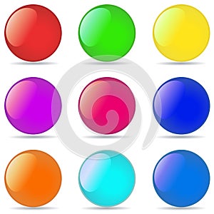 Vector illustration of coloured glossy