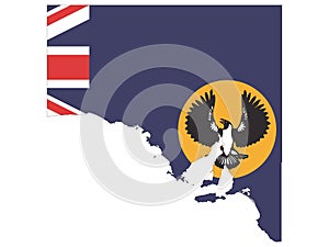 Combined Map and Flag of the Australian State of South Australia