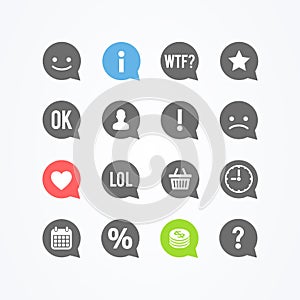 Vector Illustration Comic Communication Speech Bubble Clouds Icons