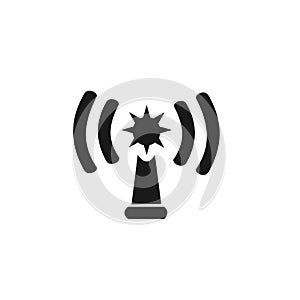 Vector illustration, communication station icon, radio signal.