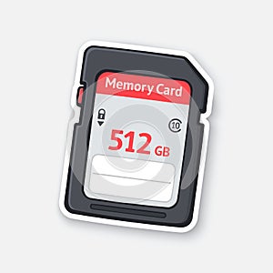 Vector illustration. Compact memory card. Flash drive. Modern storage of digital information