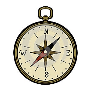 Icon of a golden old compass