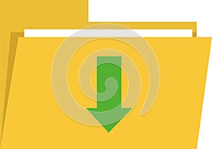 icon folder pc arrow download