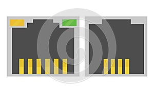 Vector illustration of computer internet sockets, ethernet and t