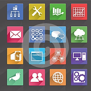Vector illustration of computer technology icons set