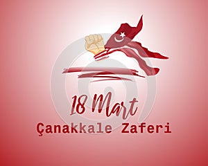 Vector illustration concept of 18 Mart Ã‡anakkale Zaferi.