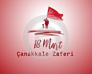 Vector illustration concept of 18 Mart Ã‡anakkale Zaferi.