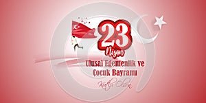 Vector illustration concept of 23 Nisan Ulusal Egemenlik ve Ã‡ocuk BayramÄ±