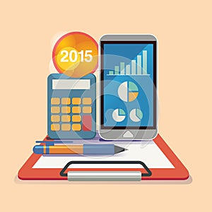 Vector illustration concept for business strategy and industrial planning. Economic and statistic. Business Plan