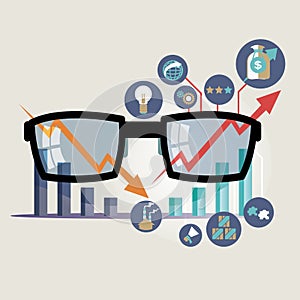 Vector illustration concept for business strategy and industrial planning. Economic and statistic. Business Plan