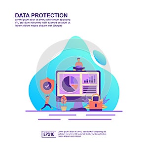 Vector illustration concept of data protection. Modern illustration conceptual for banner, flyer, promotion, marketing material,