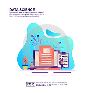 Vector illustration concept of data science. Modern illustration conceptual for banner, flyer, promotion, marketing material,
