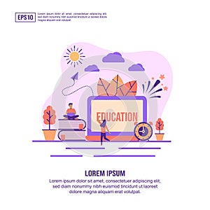 Vector illustration concept of education. Modern illustration conceptual for banner, flyer, promotion, marketing material, online