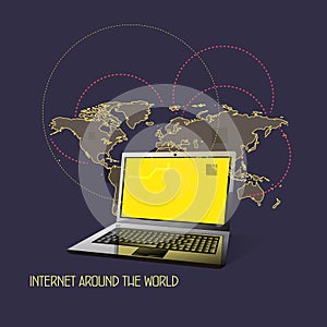 Vector illustration of the concept of Internet technology