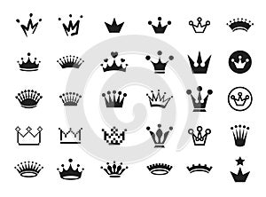 Vector illustration concept of king and princess crown. Icon on white background