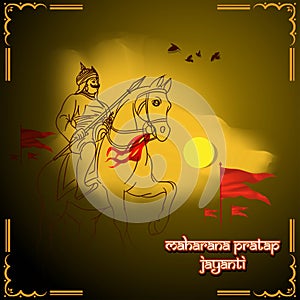 Vector illustration concept of Maharana Pratap Jayanti photo