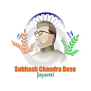 Vector illustration concept of Netaji Subhas Chandra Bose Jayanti photo