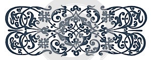 Vector illustration concept of ornament. Blue on white background