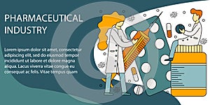 Vector illustration concept of pharmaceutical industry.