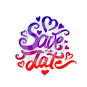 Vector illustration concept of Save the date lettering icon.