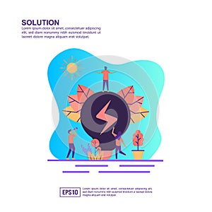 Vector illustration concept of solution. Modern illustration conceptual for banner, flyer, promotion, marketing material, online