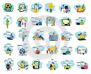 Vector illustration of concept of Team work, Business and Start up design backgrounds. tock vector illustration.